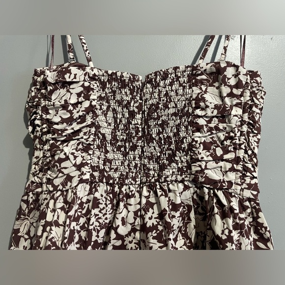 Abercrombie & Fitch Petite Emerson Brown Floral Strapless Mini Romper (SP) - Picture 4 of 9